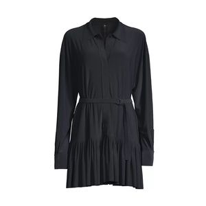 Norma Kamali Ruffle Belted Shirtdress - XL